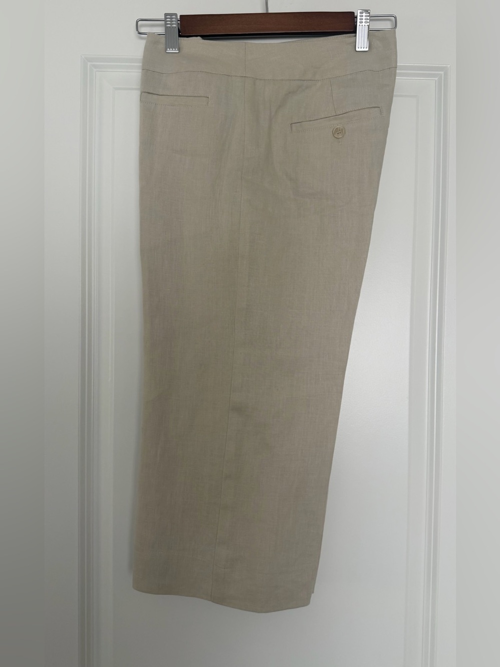 RW&Co Women’s Beige Linen Cropped Dress Pants Size 6